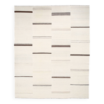 Tapis Kilim marron et crème
