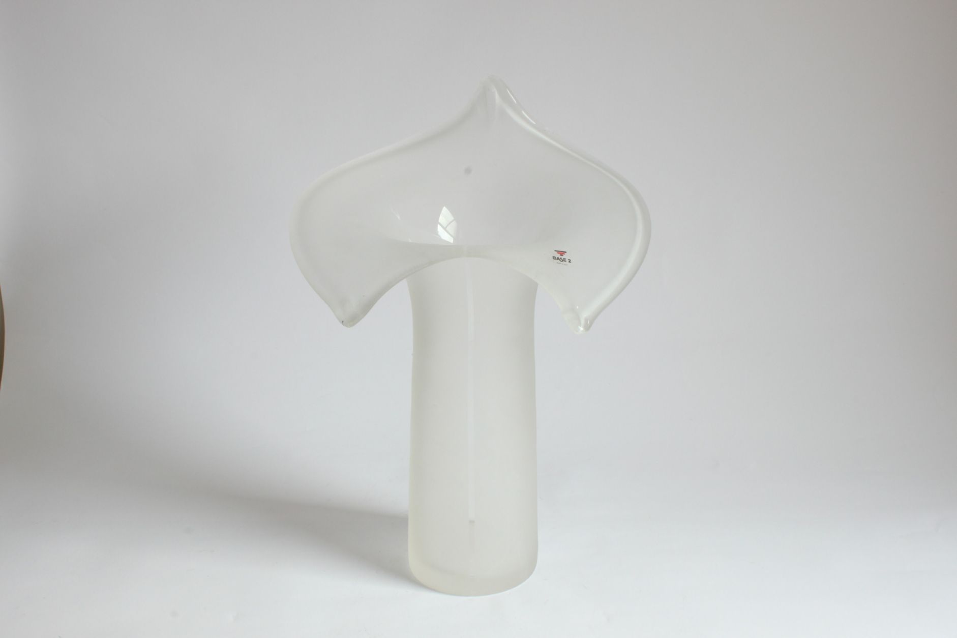 Orchid vase in milky Murano glass by Base2, Italy 1970