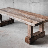 Primitive dining table, solid wood