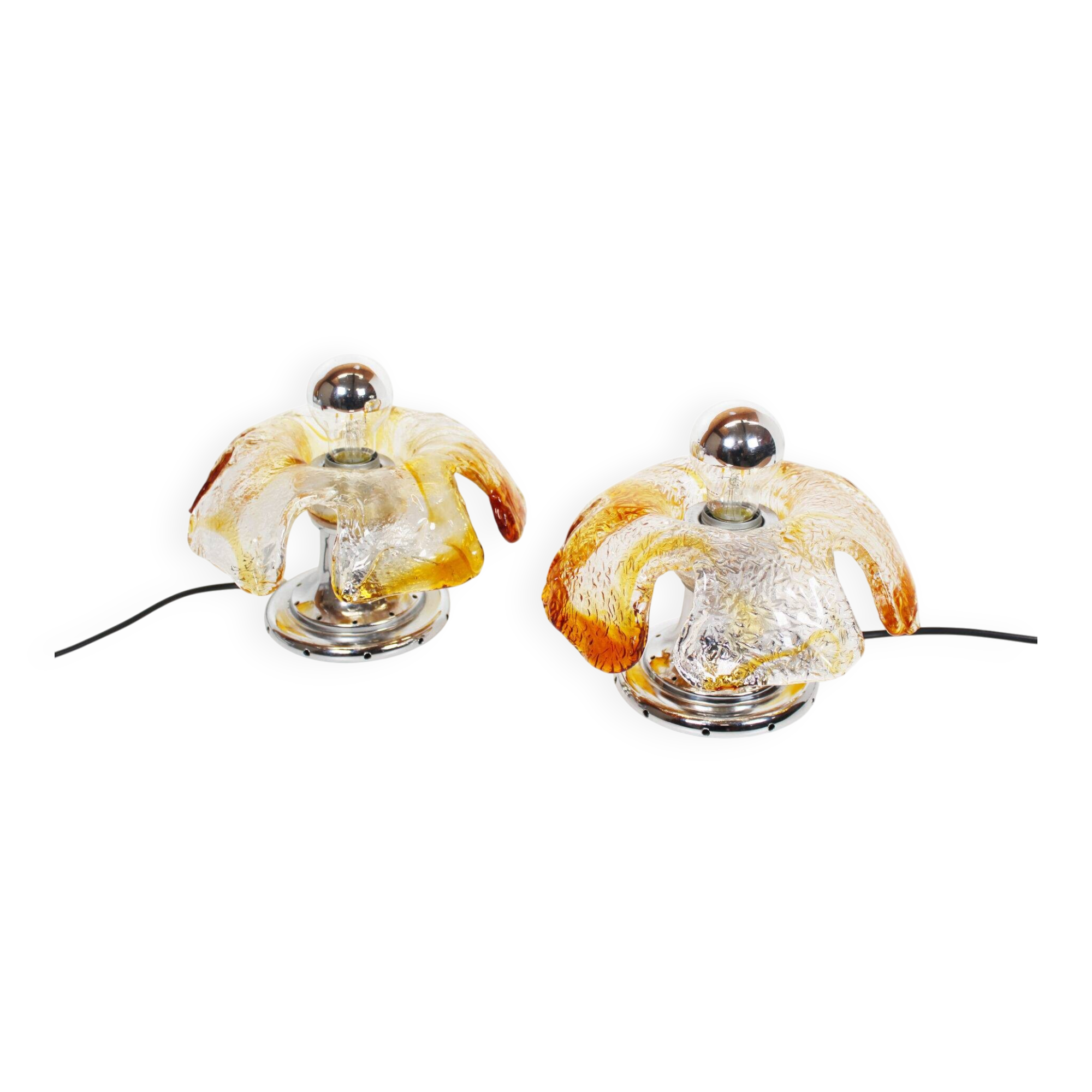 Pair of Murano glass table lamps by La Murrina, Italy 1970s