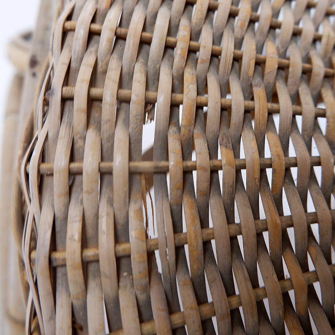 Mid-Century tripod Rattan Floor Lamp - 1960s