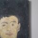 Vintage acrylic portrait on canvas contemporary country decoration