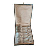 24-piece silver-plated metal cutlery set "Deettjean 190" and their box - Filet de Coeur model - Ref 11