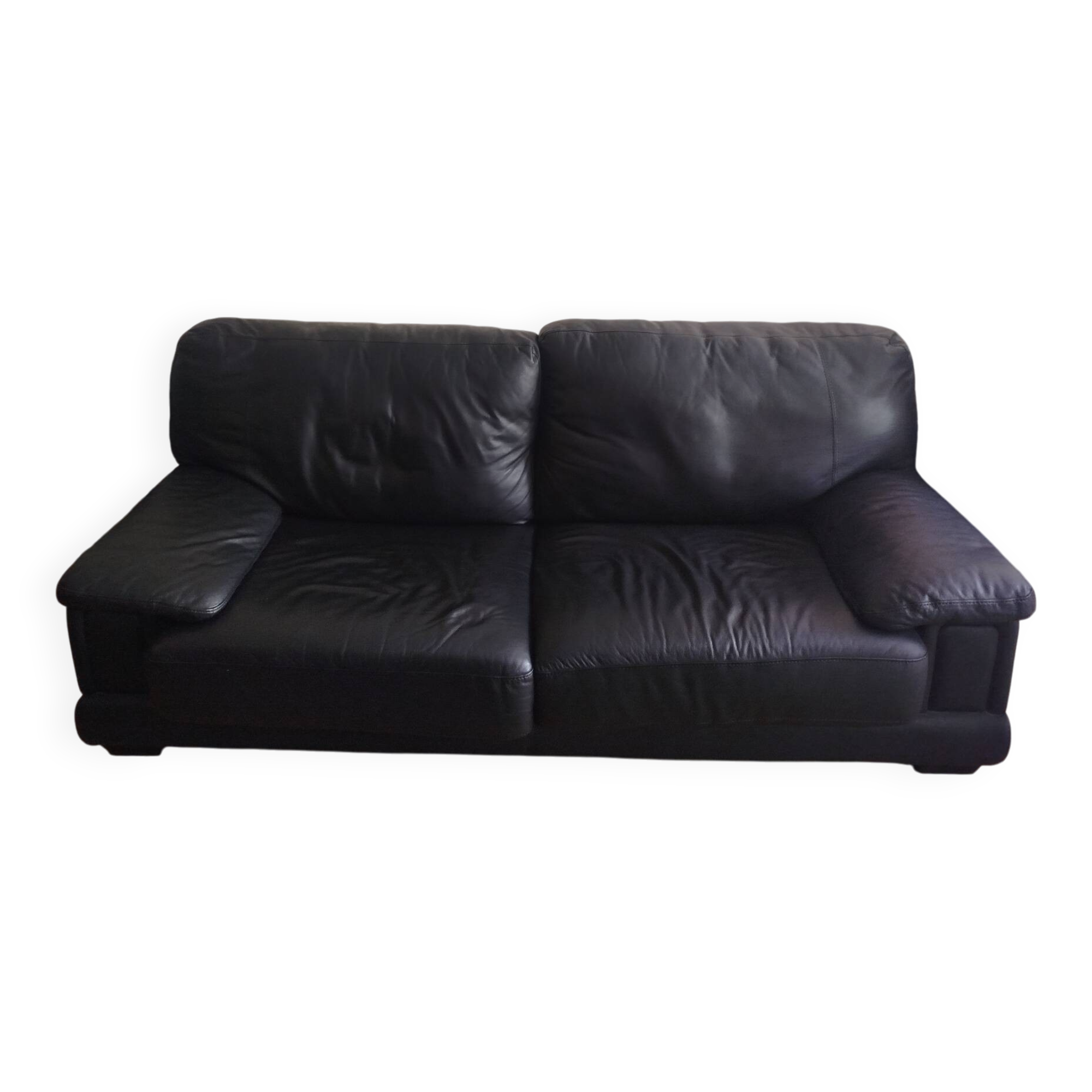 3-seater leather sofa and its armchair