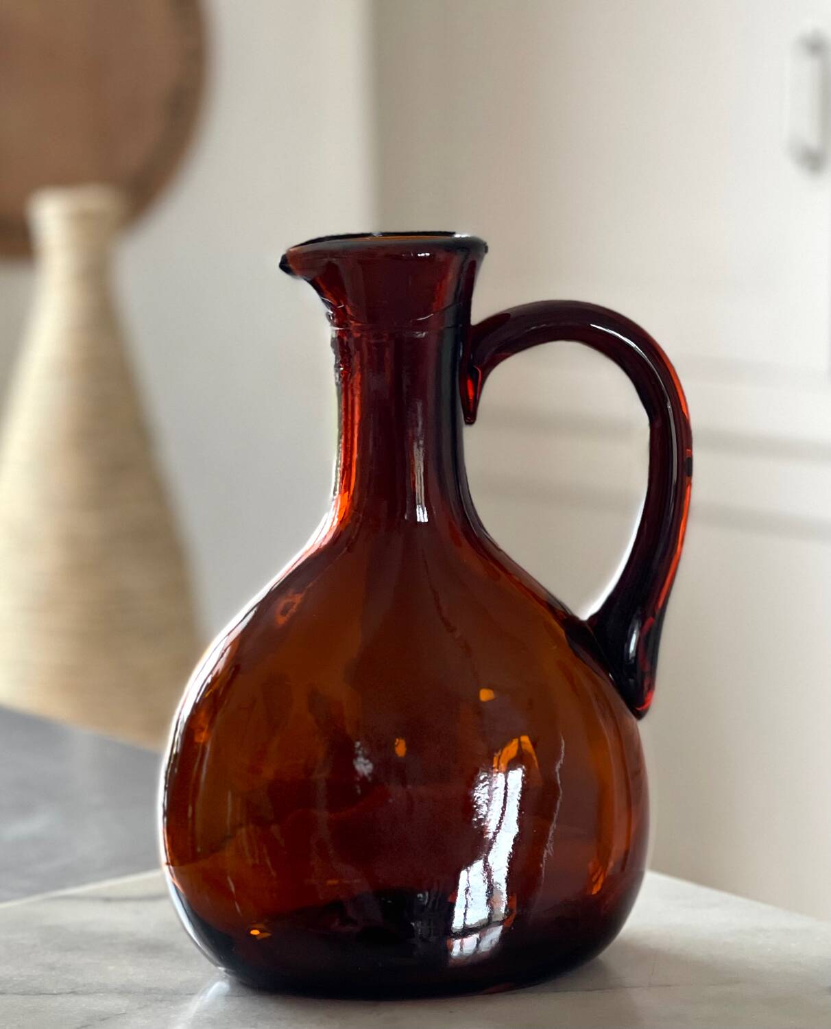 Amber Glass Pitcher