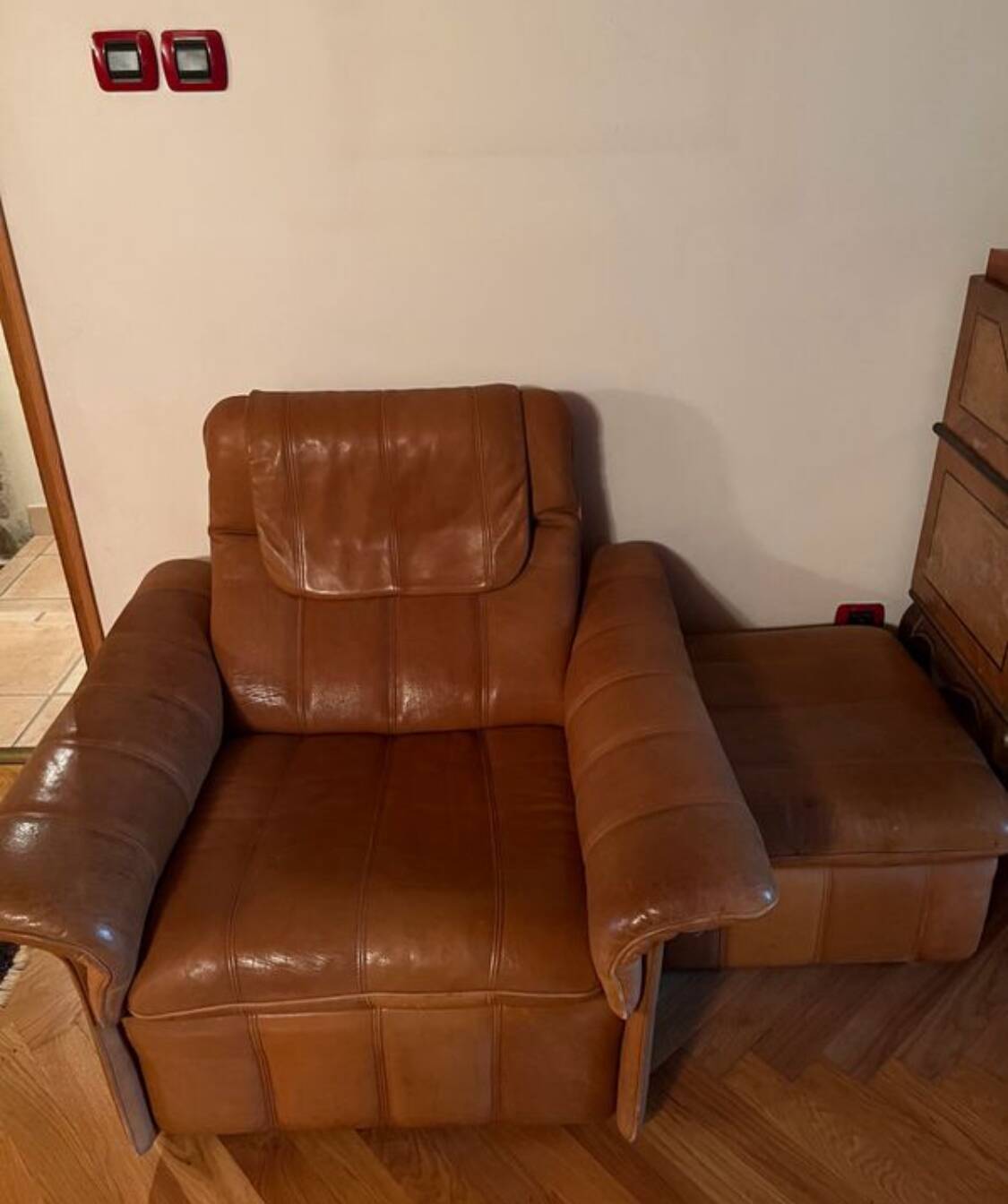 Armchair and footrest