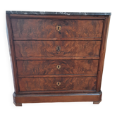 Walnut Ronces Commode with Marble Top