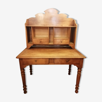 Box desk with pediment