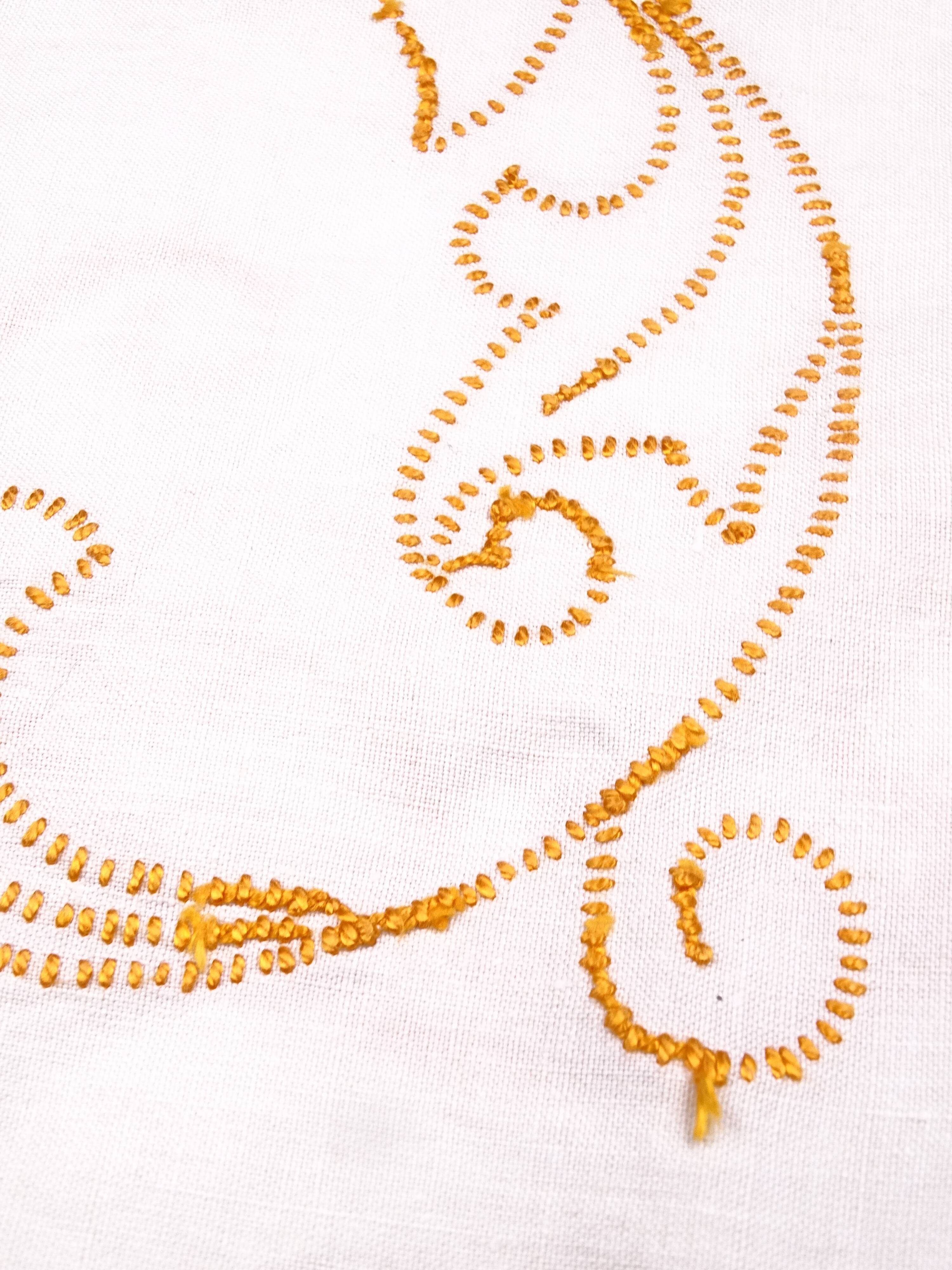 Doily or table path or center of table embroidered around 1970