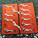 6 metal horse knife holders