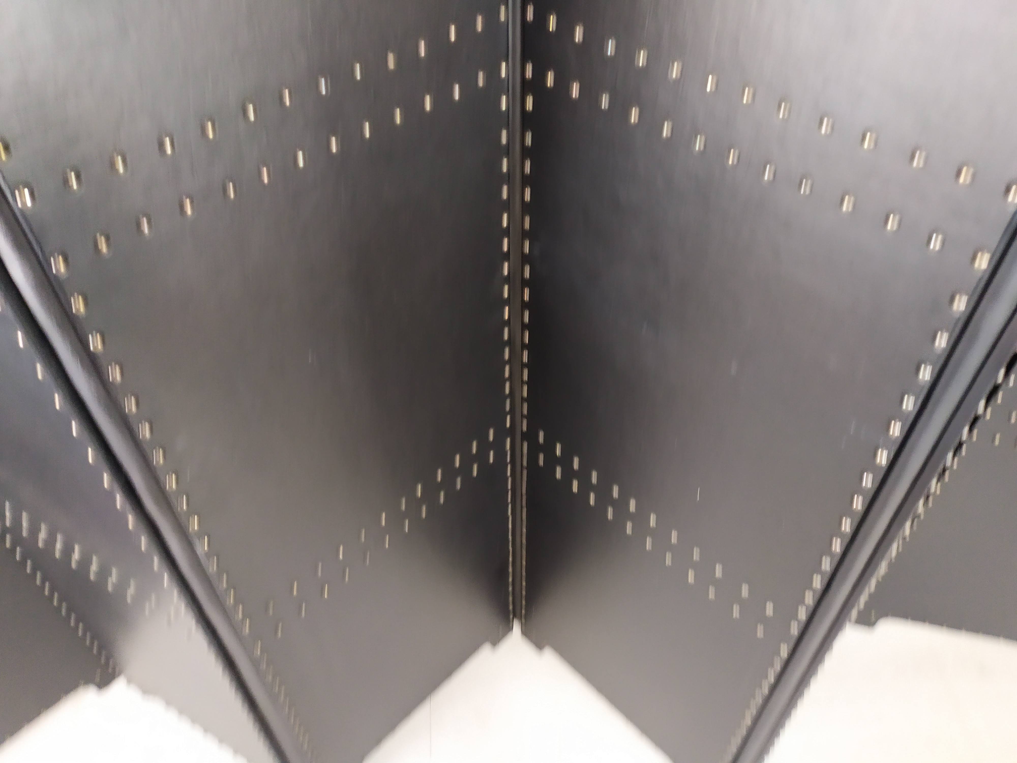 Red velvet screen with black skai