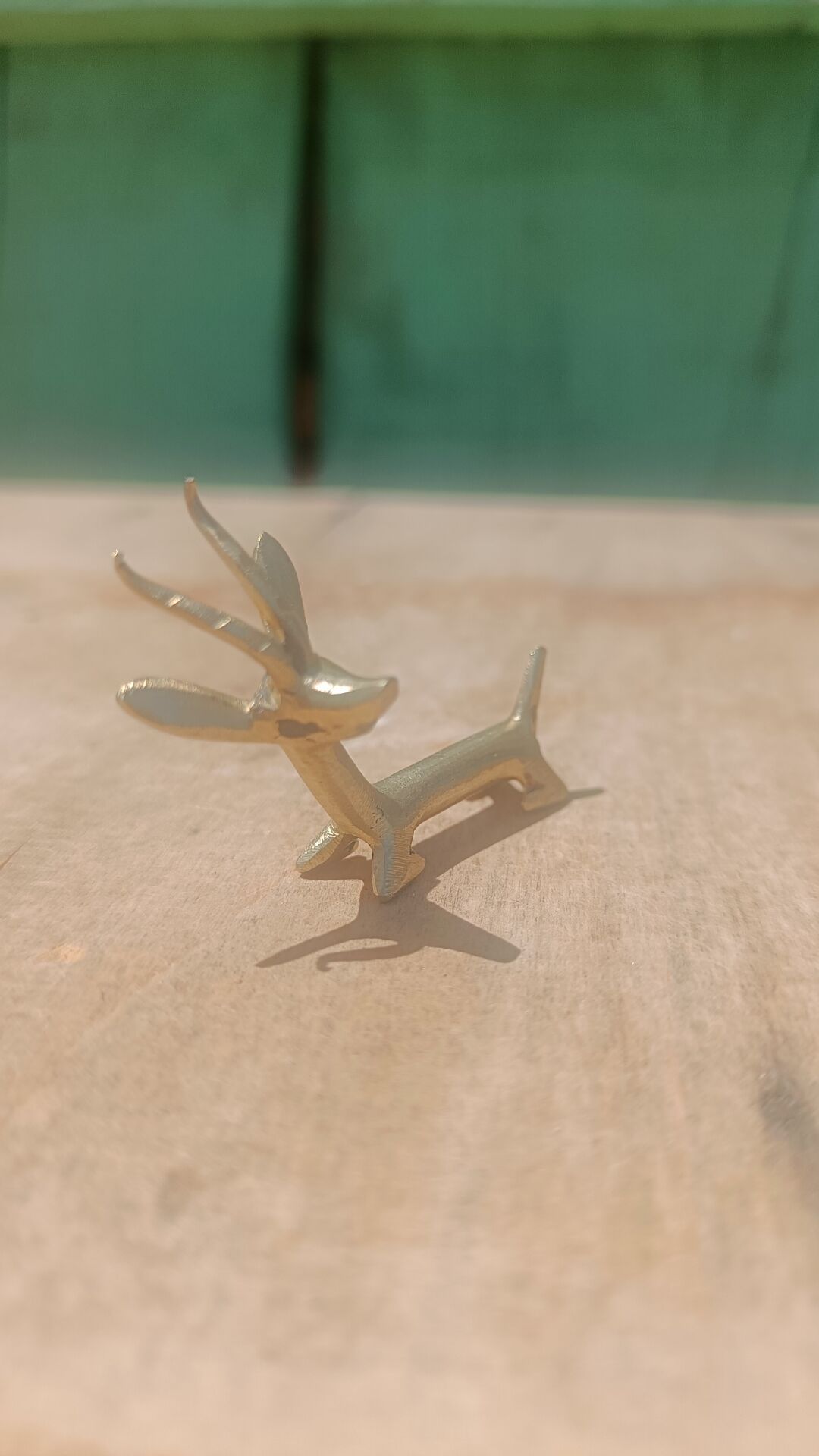 Solid brass knife holder gazelle antelope