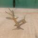 Solid brass knife holder gazelle antelope