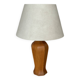 Mid Century Scandinavian pine table lamp 70's design minimalist