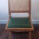 Set of 6 vintage French chairs in solid wood, canework and sky green