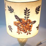 Alabaster lamp and herbarium lampshade