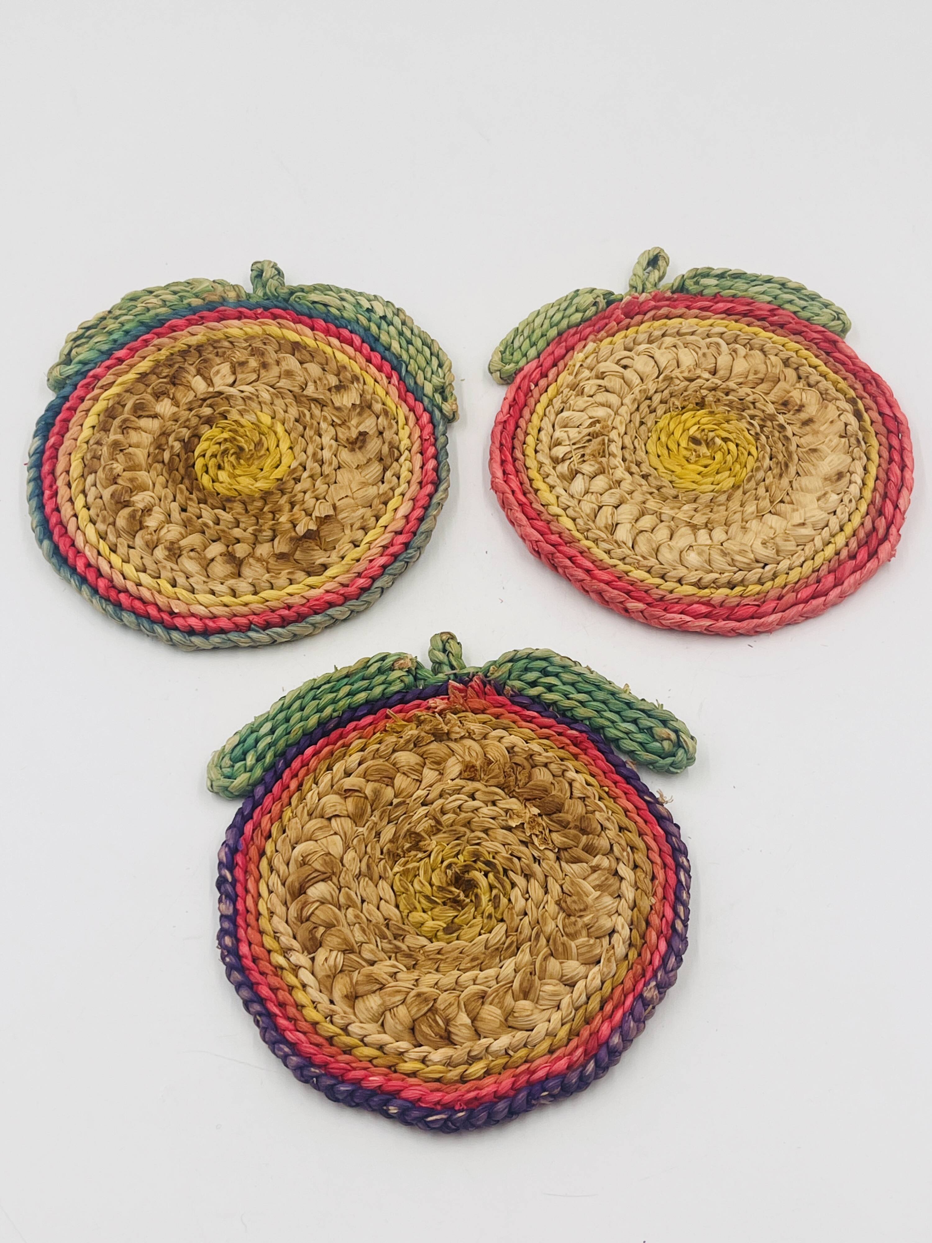 Set of 3 vintage rope trivets