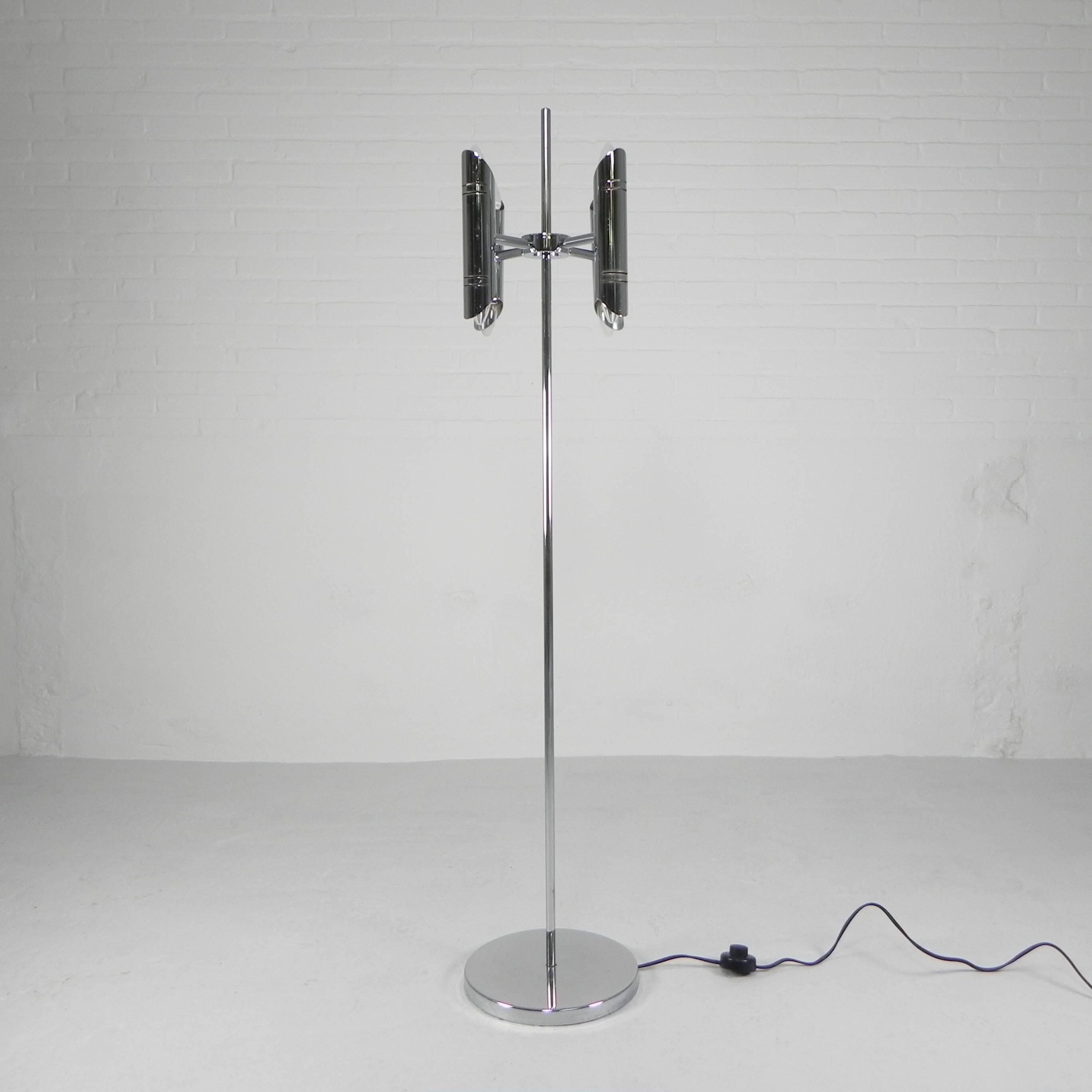 Mid-century vintage space age chrome floor lamp, 1960s