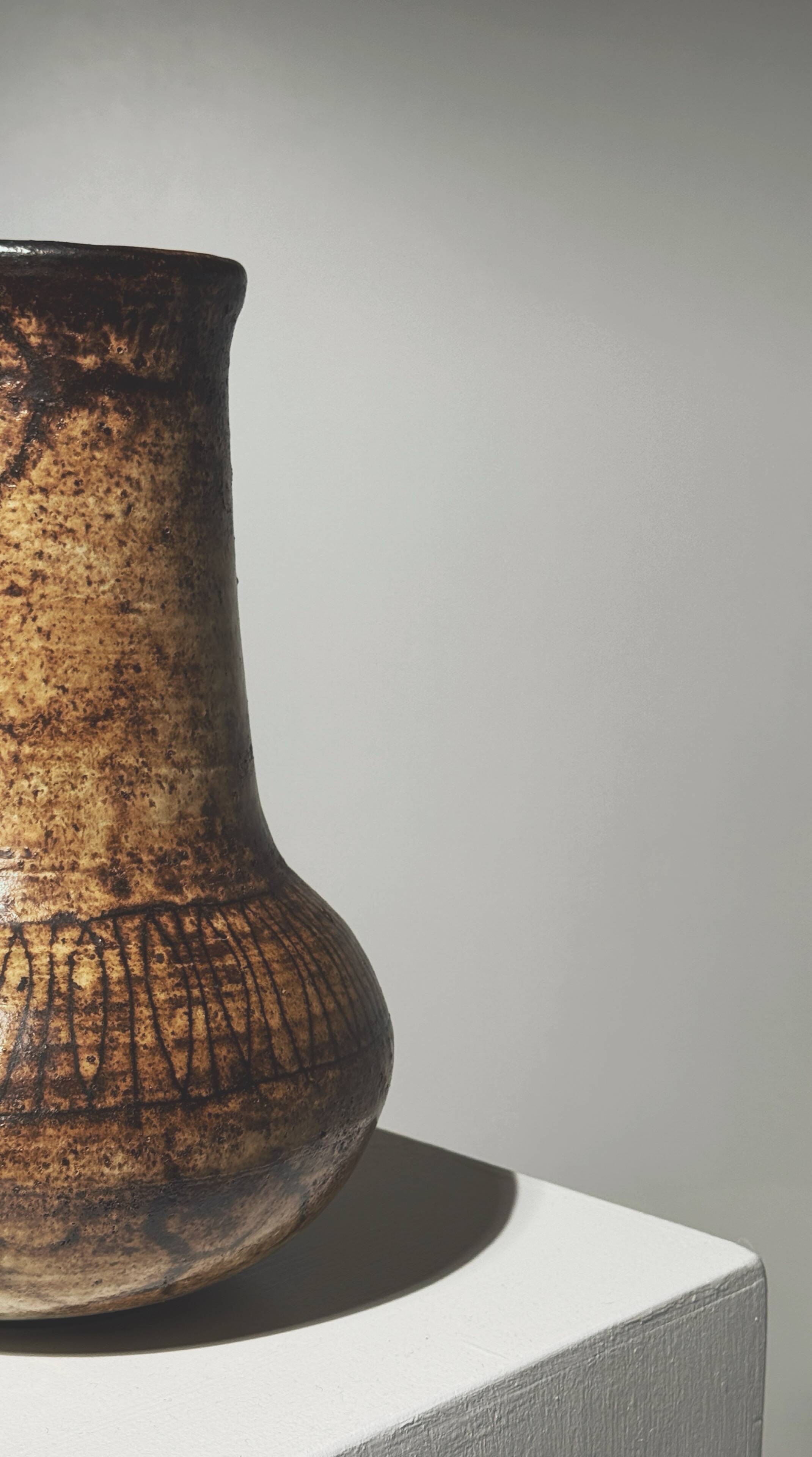 Stoneware vase by Jacques Pouchain, France, 1960