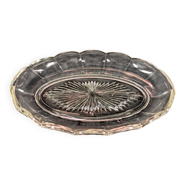Pressed glass plate with star decoration – Art Deco – (Colonial)