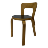 Chaise vintage modèle 65 par Alvar Aalto pour Artek (Linoléum noir)