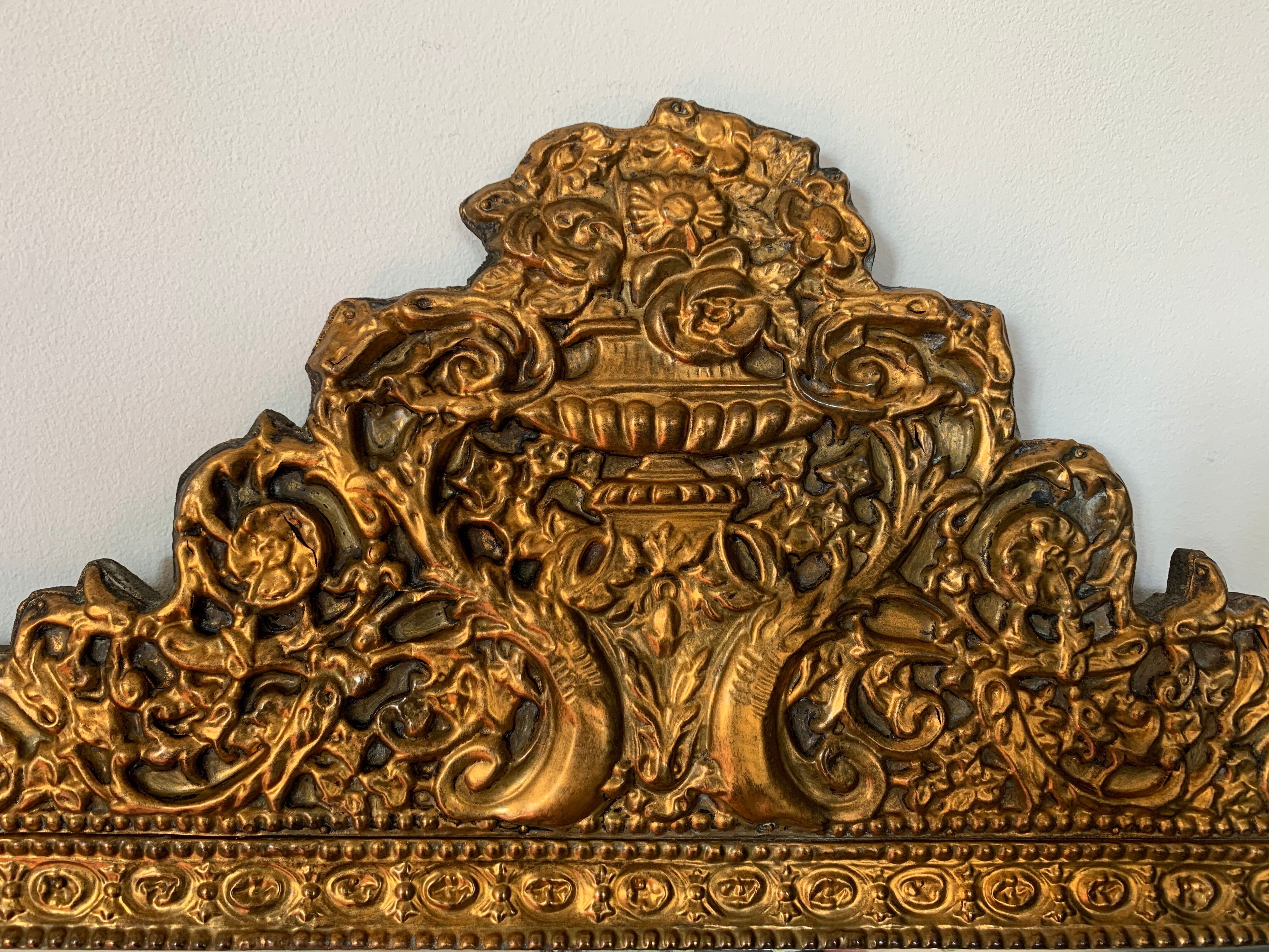 Mirror copper parcloses repulsed 19th - 69x43cm