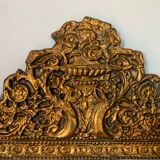 Miroir a parcloses en cuivre repoussé XIXeme - 69x43cm