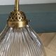 Holophane tulip brass swan neck wall lamp with porcelain rosette