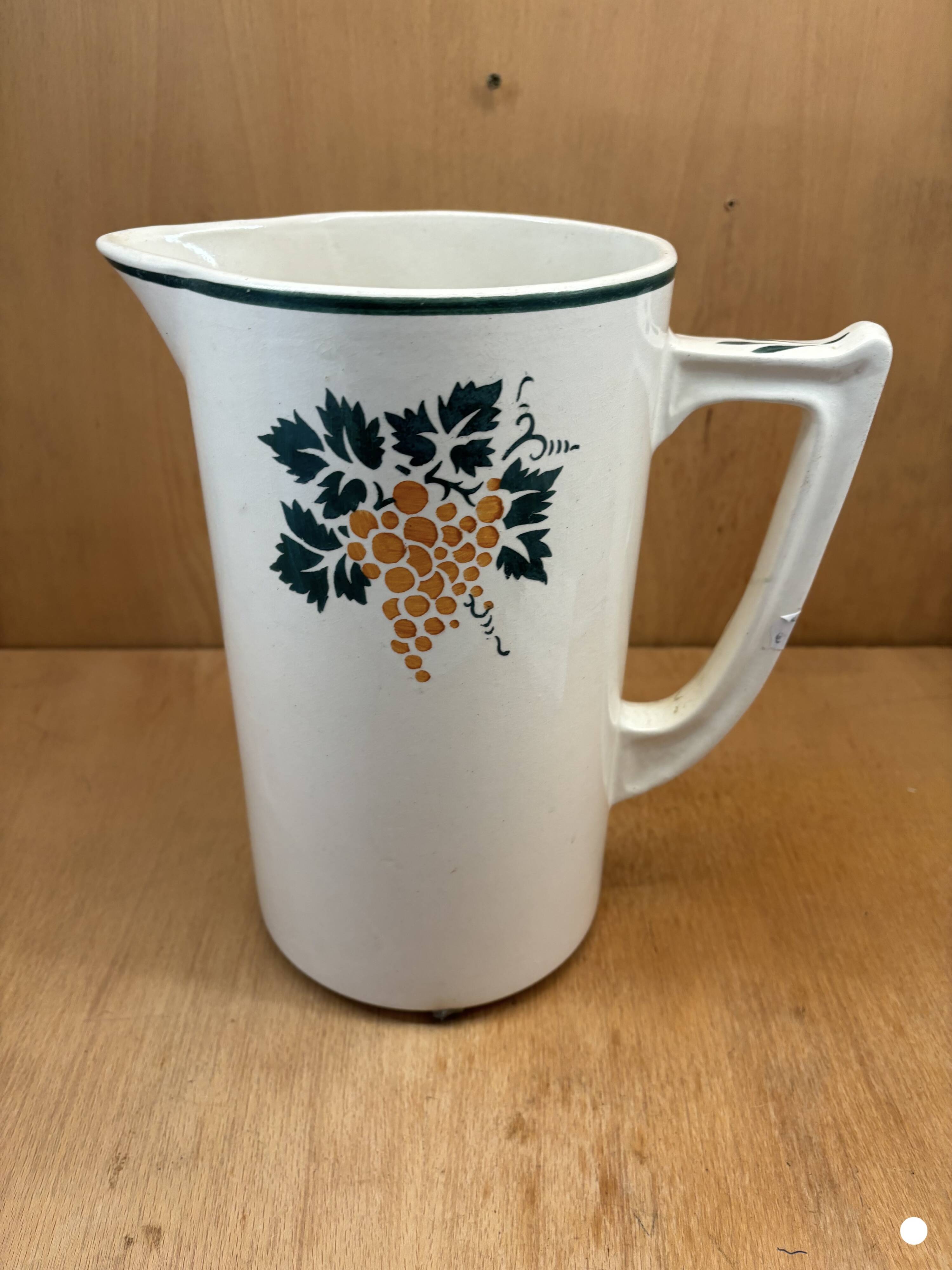 Earthenware pitcher bunch of grapes