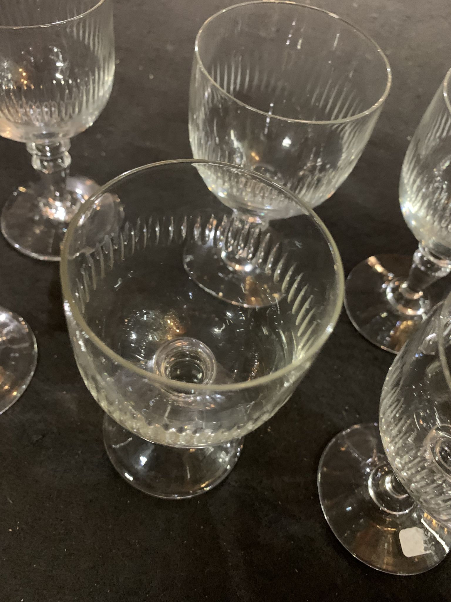 Series of 10 crystal water glasses