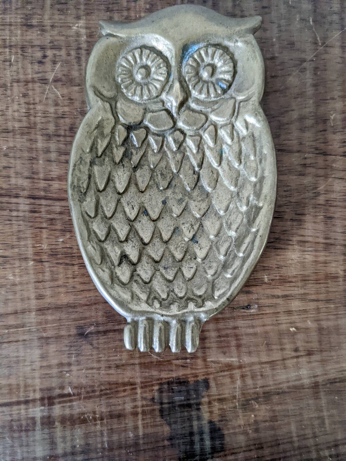 Brass owl pocket tray
