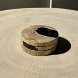 Set of 3 fossilized wood coasters (clear)