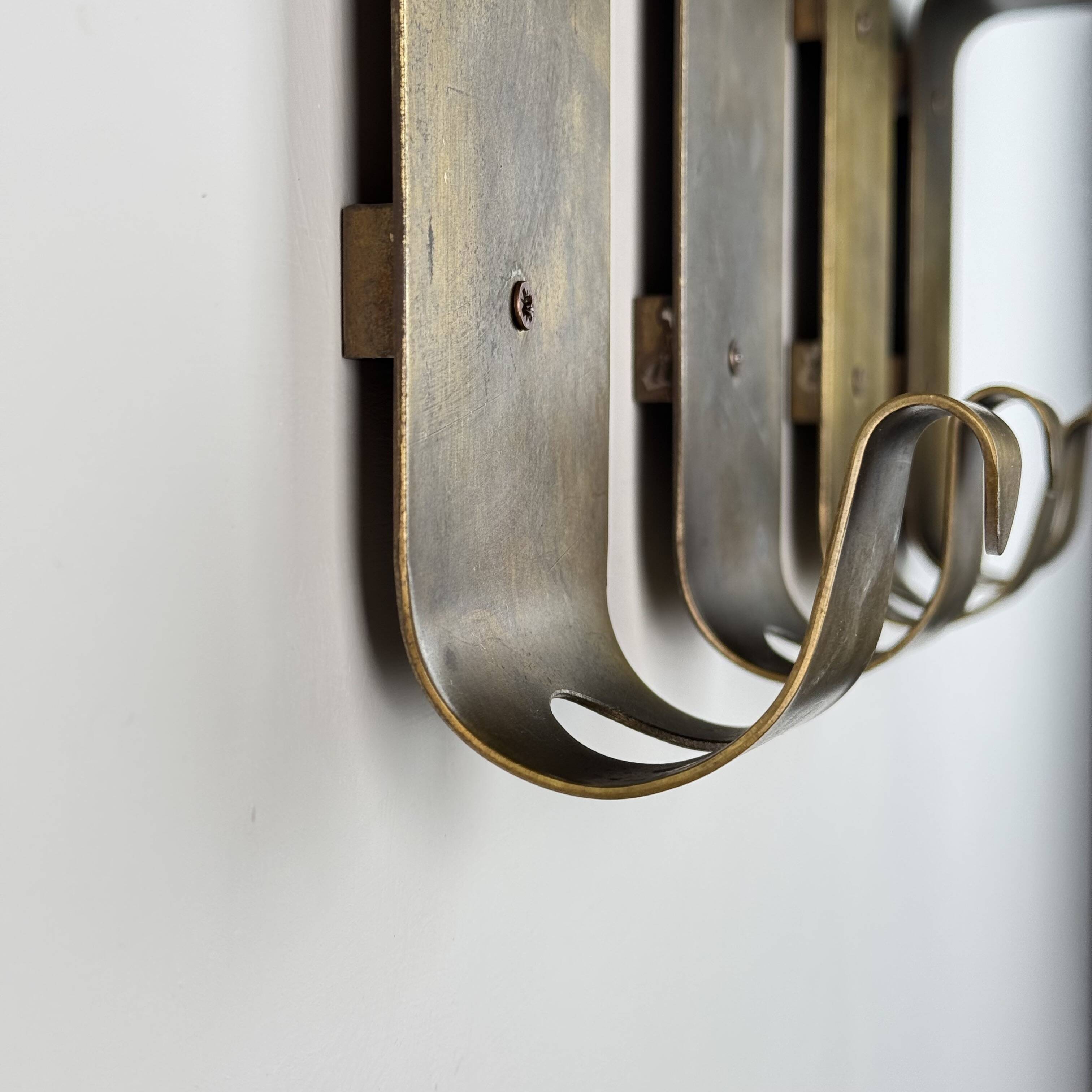 Rare set of four wall-mounted coat hooks by Azucena, 1950s.