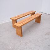 Modernist oak and teak bench, 1980