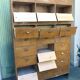 Meuble d'atelier à clapets vintage années 50 en bois