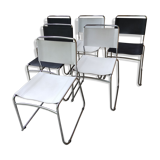 Lot of 6 chrome metal chairs