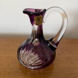 Verseuse flacon Caesar crystal Bohemiae cristal violet Tchèque vintage