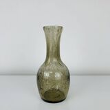 Vintage smoked bubble glass vase