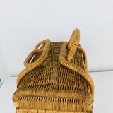 Vintage rattan basket, 1960s