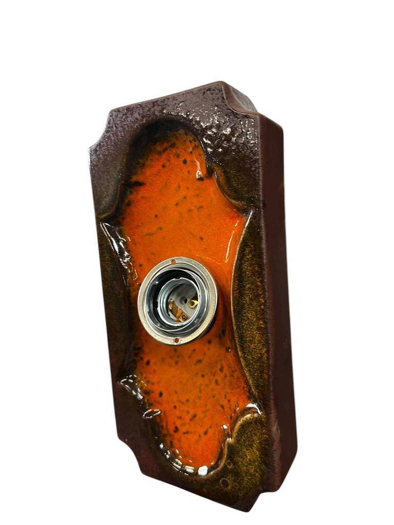 Vintage ceramic wall sconce, fat lava