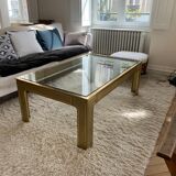 Brass and glass coffee table