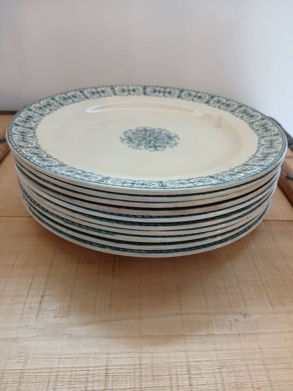 10 assiettes plates anciennes Terre de fer