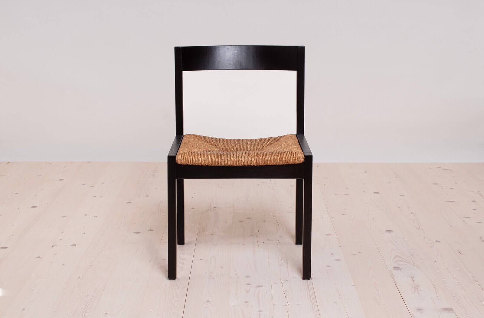 Vintage dining set, 4 chairs, extendable dining table, rope seating, 1970s