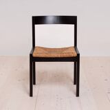 Vintage dining set, 4 chairs, extendable dining table, rope seating, 1970s