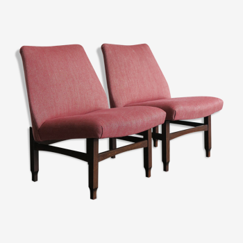 Paire de fauteuils rouges italiens, 1950