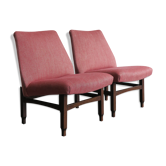 Paire de fauteuils rouges italiens, 1950