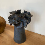 Vase céramique contemporaine bleu