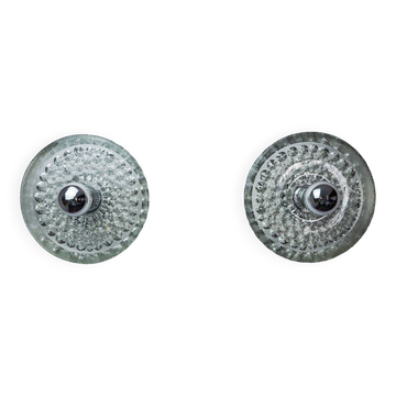 Pair of Space-age wall lights by Peill & Putzler, blown Murano glass, Germany, 1970