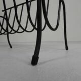 Vintage side table, magazine rack with Hemiksem tile, 1950s