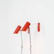 Pair of red metal wall lights
